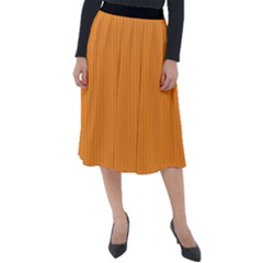 Deep Saffron - Classic Velour Midi Skirt 