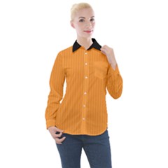 Deep Saffron - Women s Long Sleeve Pocket Shirt