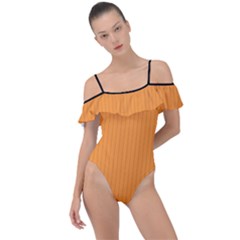 Deep Saffron - Frill Detail One Piece Swimsuit by FashionLane