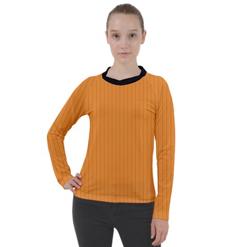 Deep Saffron - Women s Pique Long Sleeve Tee by FashionLane