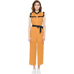 Deep Saffron - Women s Frill Top Jumpsuit