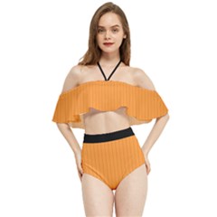 Deep Saffron - Halter Flowy Bikini Set 