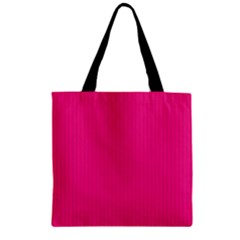 Deep Hot Pink - Zipper Grocery Tote Bag by FashionLane