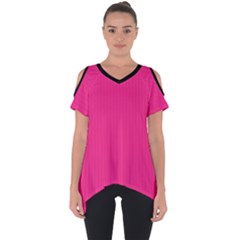 Deep Hot Pink - Cut Out Side Drop Tee by FashionLane