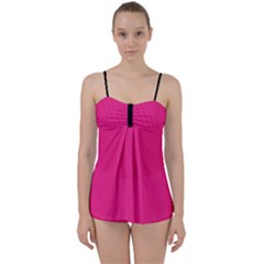 Deep Hot Pink - Babydoll Tankini Set by FashionLane