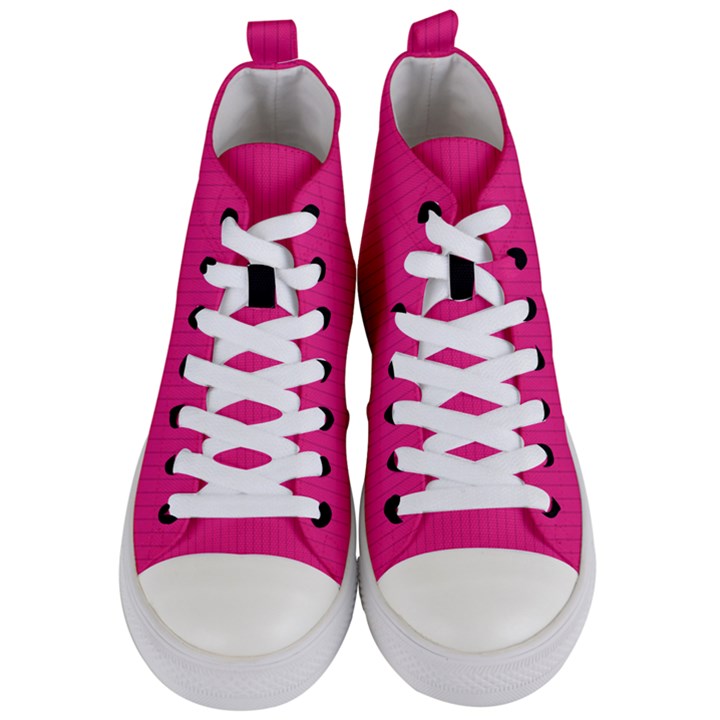 Deep Hot Pink - Women s Mid-Top Canvas Sneakers