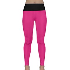 Deep Hot Pink - Lightweight Velour Classic Yoga Leggings by FashionLane