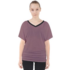 Dull Purple - V-neck Dolman Drape Top by FashionLane