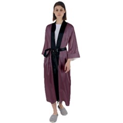 Dull Purple - Maxi Satin Kimono by FashionLane