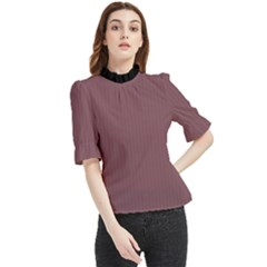 Dull Purple - Frill Neck Blouse