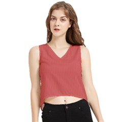 English Vermillion - V-neck Cropped Tank Top