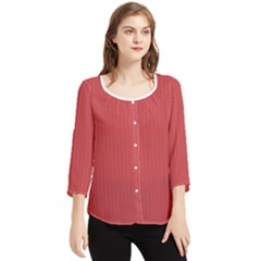 English Vermillion - Chiffon Quarter Sleeve Blouse