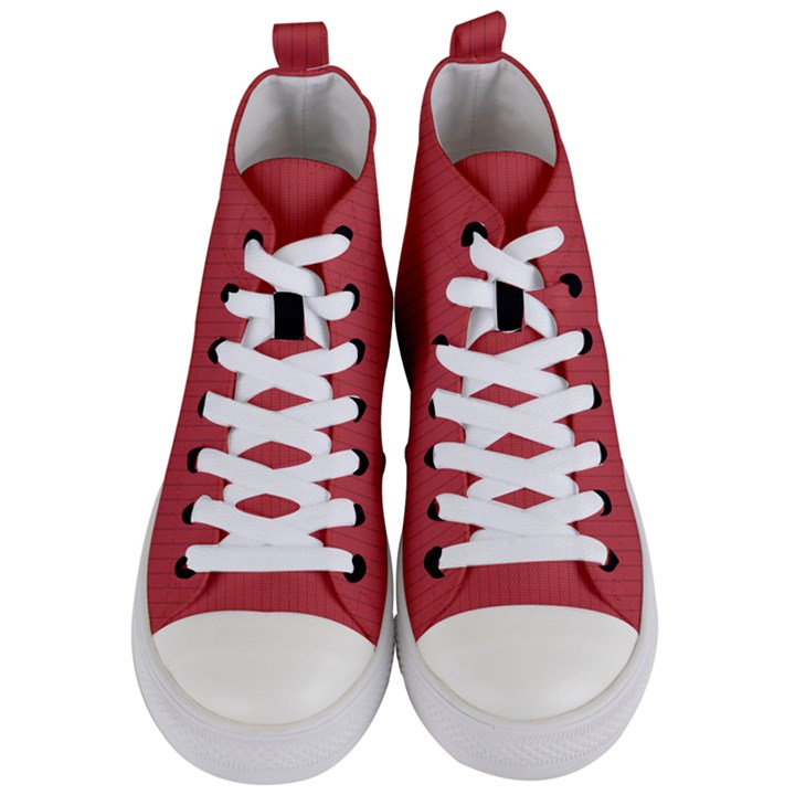 English Vermillion - Women s Mid-Top Canvas Sneakers