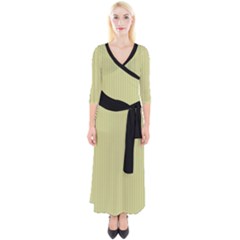 Faded Jade - Quarter Sleeve Wrap Maxi Dress by FashionLane