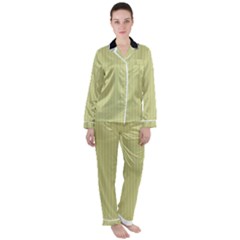 Faded Jade - Satin Long Sleeve Pajamas Set by FashionLane