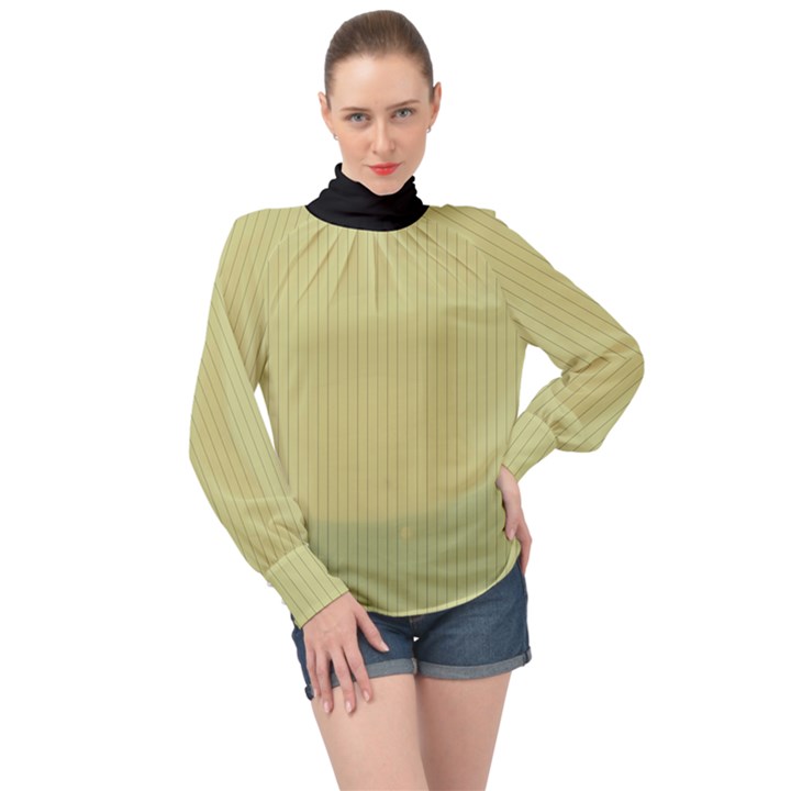 Faded Jade - High Neck Long Sleeve Chiffon Top