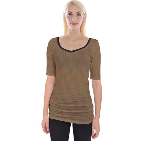 Coyote Brown - Wide Neckline Tee by FashionLane