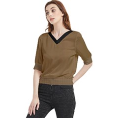 Coyote Brown - Quarter Sleeve Blouse