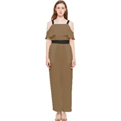 Coyote Brown - Draped Sleeveless Chiffon Jumpsuit by FashionLane