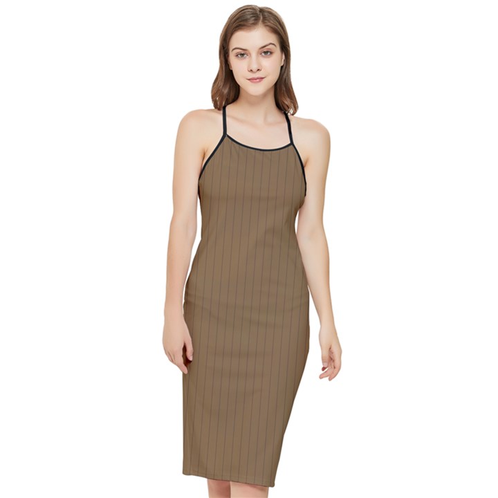 Coyote Brown - Bodycon Cross Back Summer Dress