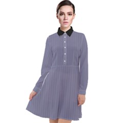 Flint Grey - Long Sleeve Chiffon Shirt Dress by FashionLane