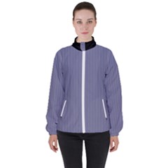 Flint Grey - Women s High Neck Windbreaker by FashionLane