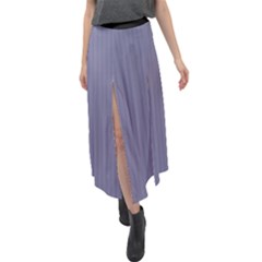 Flint Grey - Velour Split Maxi Skirt by FashionLane