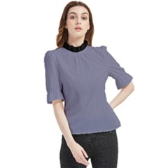 Flint Grey - Frill Neck Blouse