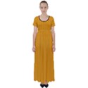 Fire Orange - High Waist Short Sleeve Maxi Dress View1