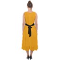 Fire Orange - Midi Tie-Back Chiffon Dress View2