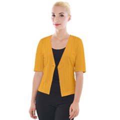 Fire Orange - Cropped Button Cardigan by FashionLane