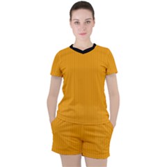 Fire Orange - Women s Tee And Shorts Set