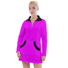 Fuchsia Pink - Women s Long Sleeve Casual Dress by FashionLane