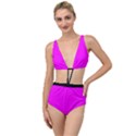 Fuchsia Pink - Tied Up Two Piece Swimsuit View1