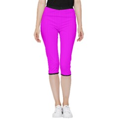 Fuchsia Pink - Inside Out Lightweight Velour Capri Leggings 