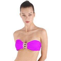 Fuchsia Pink - Twist Bandeau Bikini Top by FashionLane