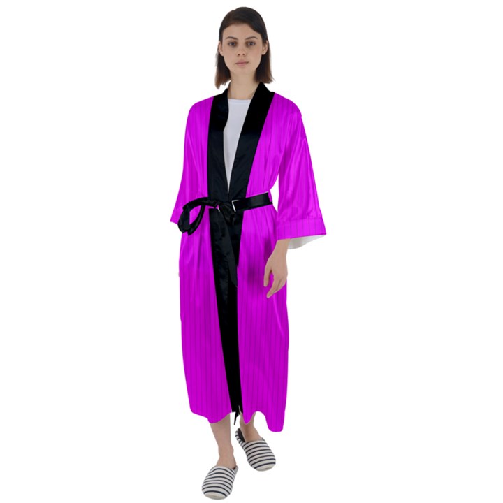 Fuchsia Pink - Maxi Satin Kimono