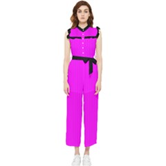 Fuchsia Pink - Women s Frill Top Jumpsuit by FashionLane