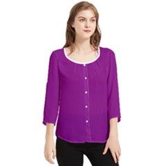 Lollipop Purple - Chiffon Quarter Sleeve Blouse by FashionLane