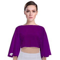 Lollipop Purple - Tie Back Butterfly Sleeve Chiffon Top by FashionLane