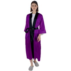 Lollipop Purple - Maxi Satin Kimono by FashionLane