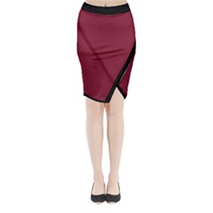 Rhubarb Red - Midi Wrap Pencil Skirt by FashionLane