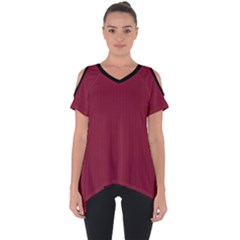 Rhubarb Red - Cut Out Side Drop Tee by FashionLane