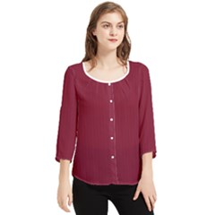 Rhubarb Red - Chiffon Quarter Sleeve Blouse