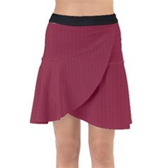 Rhubarb Red - Wrap Front Skirt by FashionLane