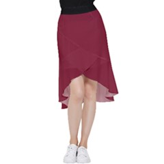 Rhubarb Red - Frill Hi Low Chiffon Skirt