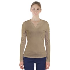 Rich Gold - V-neck Long Sleeve Top by FashionLane