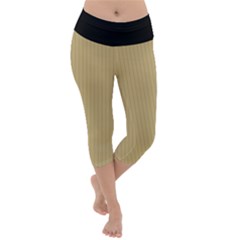 Rich Gold - Lightweight Velour Capri Yoga Leggings by FashionLane