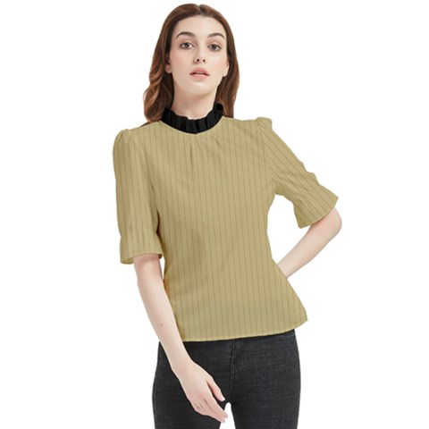 Rich Gold - Frill Neck Blouse by FashionLane