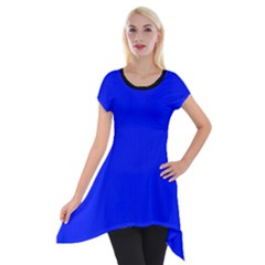 Just Blue - Short Sleeve Side Drop Tunic by FashionLane